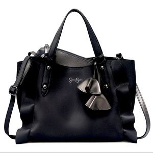 Black Jessica Simpson Kalie Ruffle Handbag